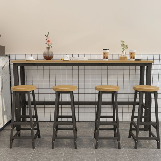 Modern Bar Dining Table Rectangle Bar Dining Table with Trestle Base