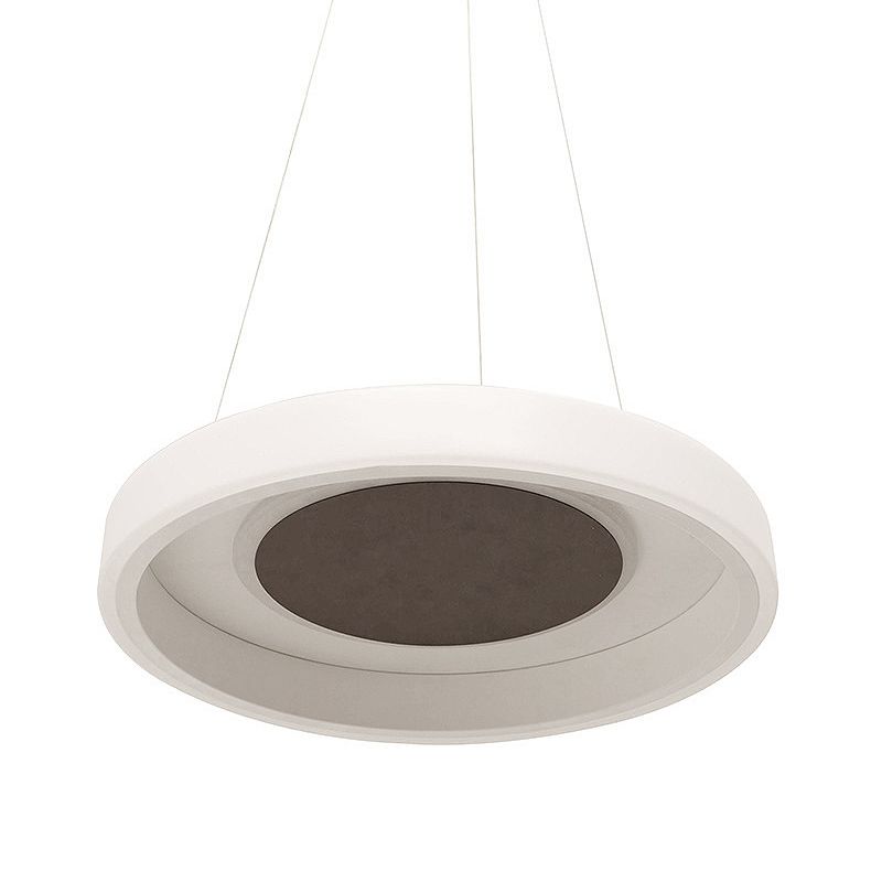Round Acrylic Pendant Lighting Modern 14"/19.5" Wide Led White Hanging Ceiling Lamp in White/Warm/Natural Light