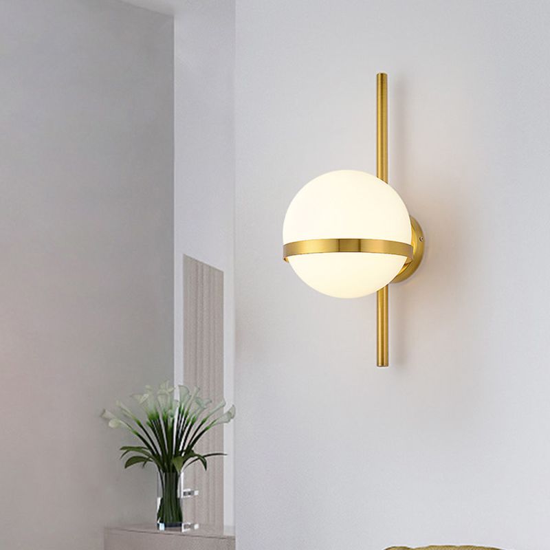 Noordse gecontracteerde postmodern sferisch 1 hoofd glasmateriaal witte wandlamp