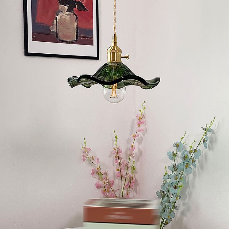 Luce a sospensione industriale a 1 luci di vetro appeso al soffitto per sala da pranzo