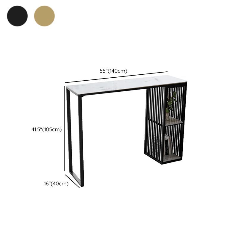 Modern Bar Table Set 1/3 Pieces Faux Marble Counter Table with Upholstered Stools