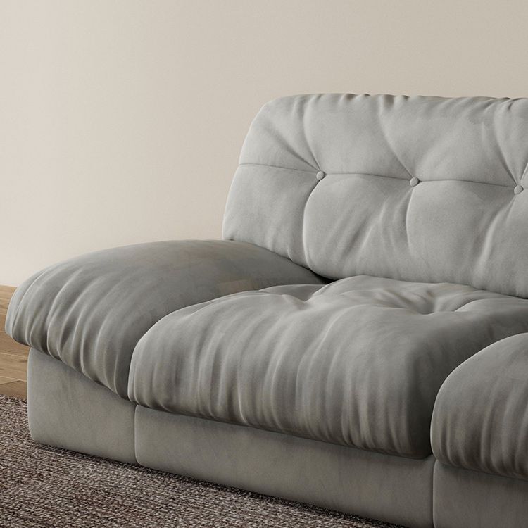 Contemporary Tufted Leather Sofa 41.34-In D Armless Living Room Sofa