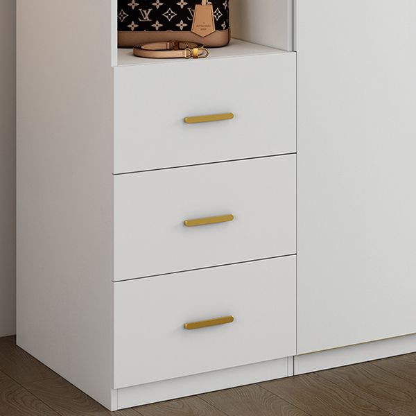 Modern Wooden Wardrobe White Colour Soft Close Drawer Wardrobe Closet for Home