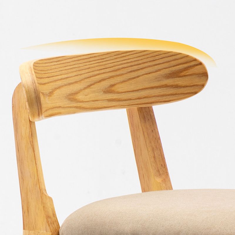 Taburete de bar sin brazos con respaldo moderno, taburete de bar de madera para tienda de té con leche con cojín