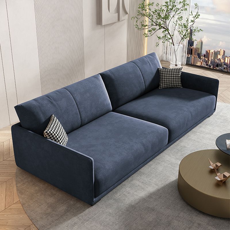 29.5" H Contemporary 3-seater Faux Leather Square Arm Sofa for Living Room