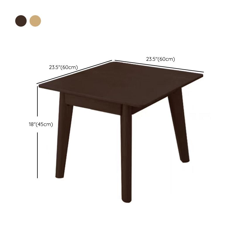 Solid Wood 4 Legs Coffee Table Nordic 17.7" High Cocktail Table
