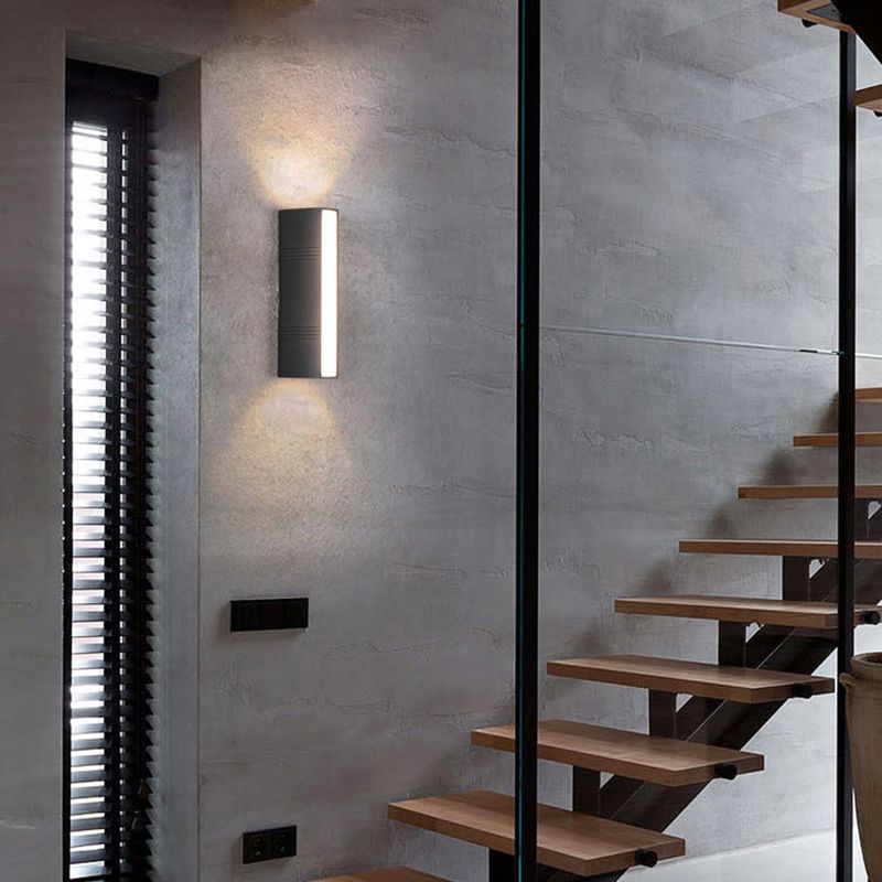 Modern Wall Sconce 1 illuminazione nero in alluminio nero illuminazione montata per giardino