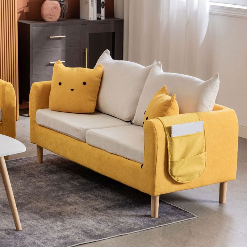 22.83" H Velvet Square Arm Modern Sofa with Tight Back slipcovered Sofa