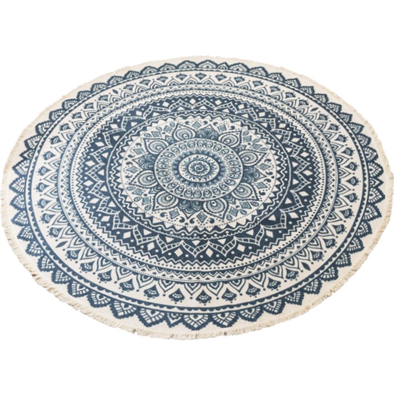 Leisure Tribal Printed Rug Multi-Color Jute Area Carpet Easy Care Pet Friendly Stain-Resistant Indoor Rug for Bedroom