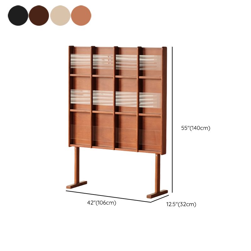 Modern Style Closed Back Bookshelf Solid Wood Bookcase with Shelves