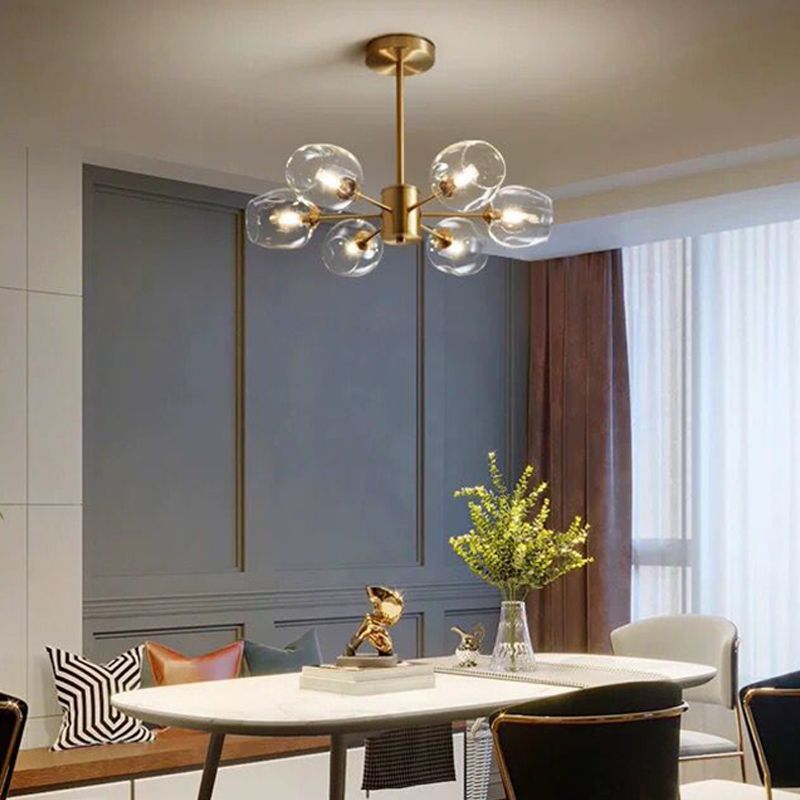 Luces de lámpara geométrica contemporánea accesorios de iluminación de lámpara de vidrio en oro