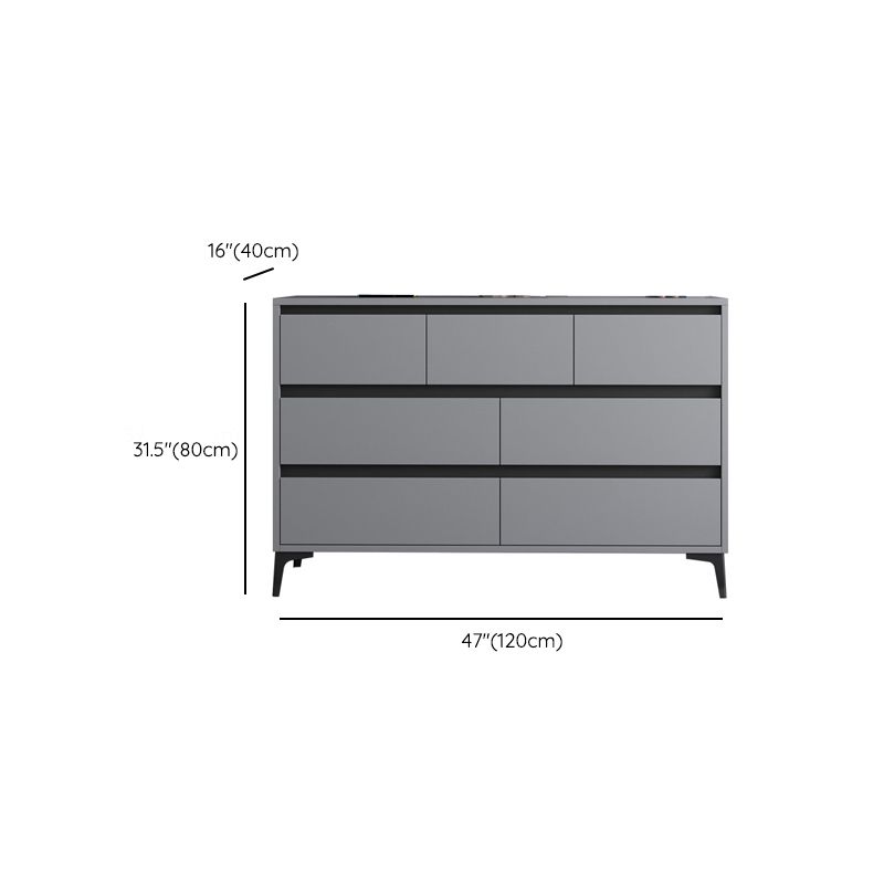 Contemporary Horizontal Double Dresser Wood Storage Chest Dresser for Bedroom