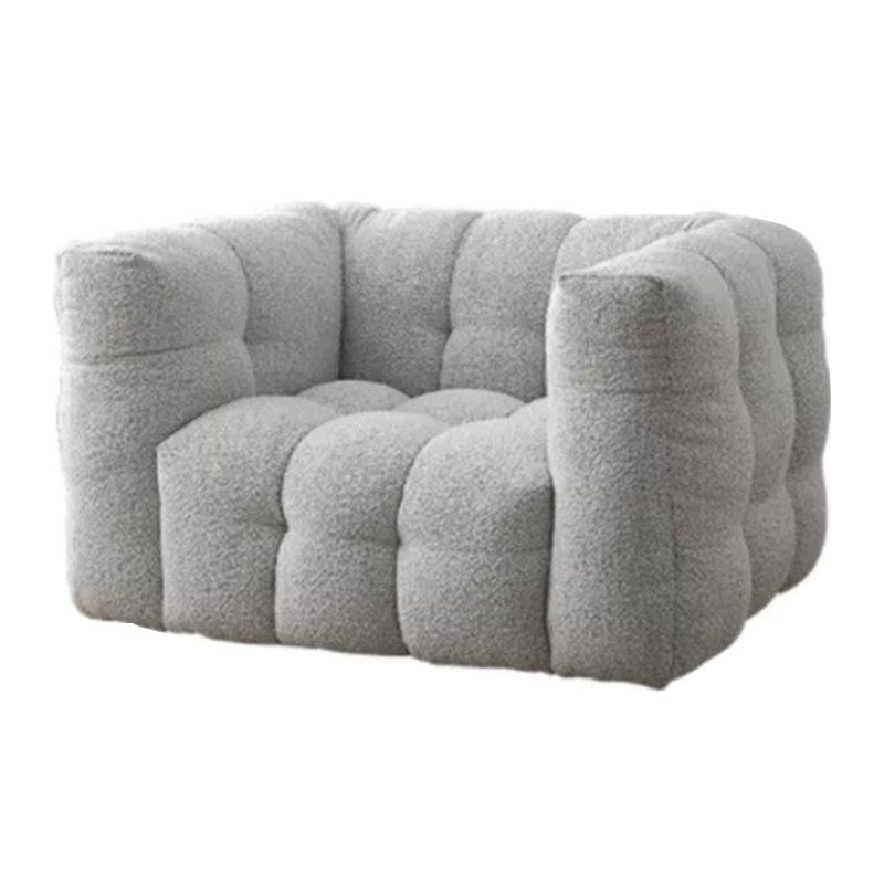 Divano con cuscino indietro con cuscini beige in pelle di lana/imitazione