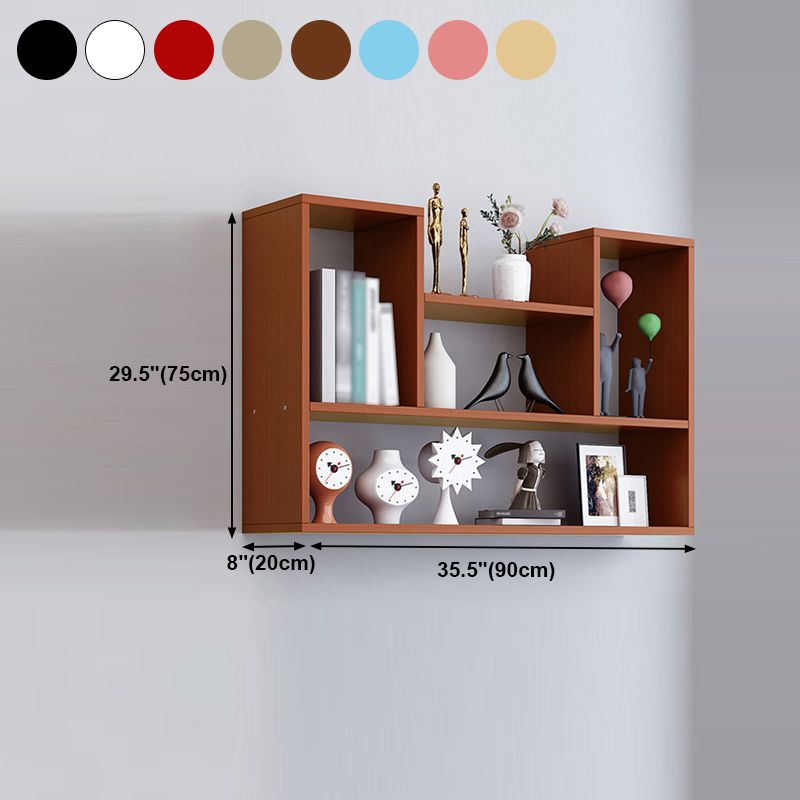 Contemporary Style Bookcase Wall Mounted Horizontal Bookshelf for Office and Home