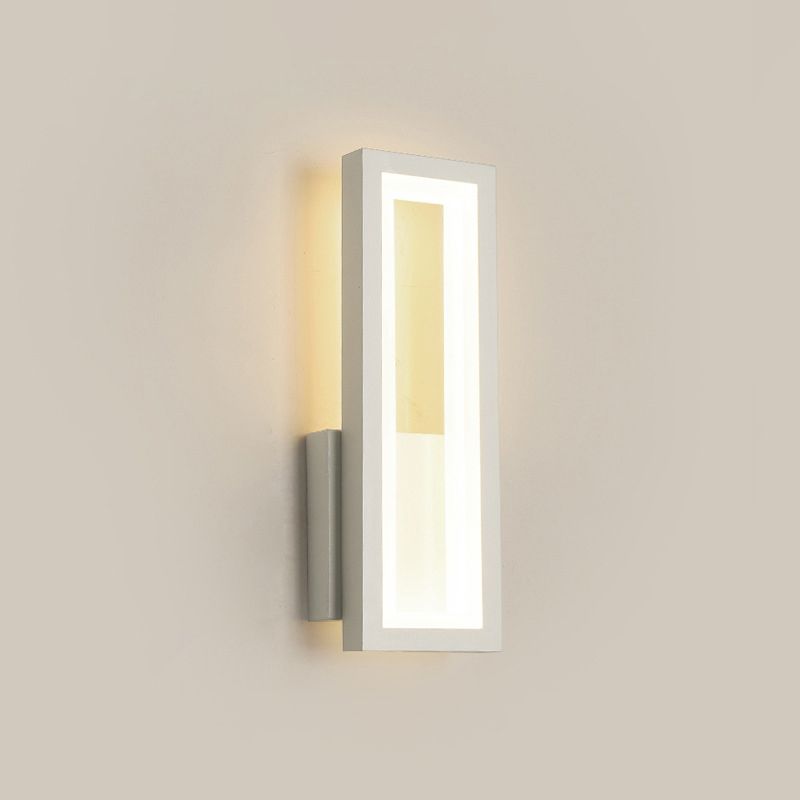 Lámpara de pared negra simple y moderna de vidrio rectangular simple