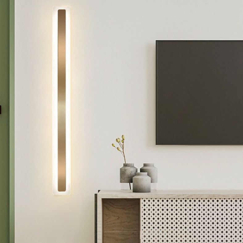 LED Wall Line Light Modern Style Metal Acrylic Rectangle Shape Wall Sconce
