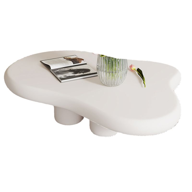 Artificial Wood Coffee or End Table Contemporary 4 Legs Coffee Table in Beige