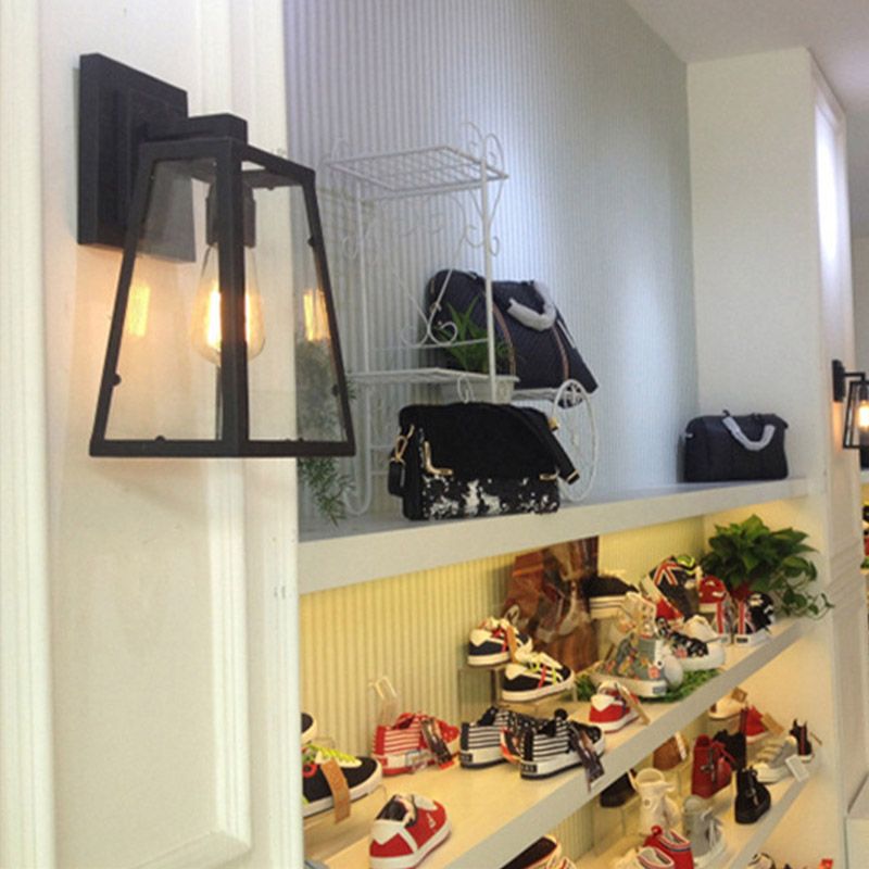 Geometrische klare Glas 1-Licht-Wandleuchte Industrielle Außenwandlampe