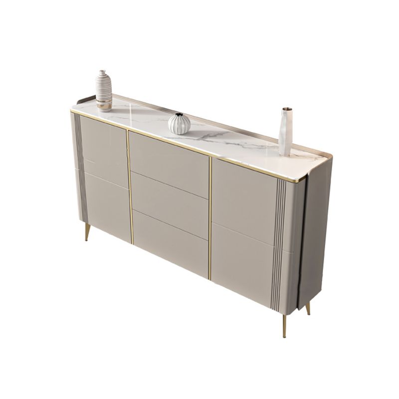 Classic Glam Storage Chest Stone Dresser with 3 Drawers , 12.87-inch Width