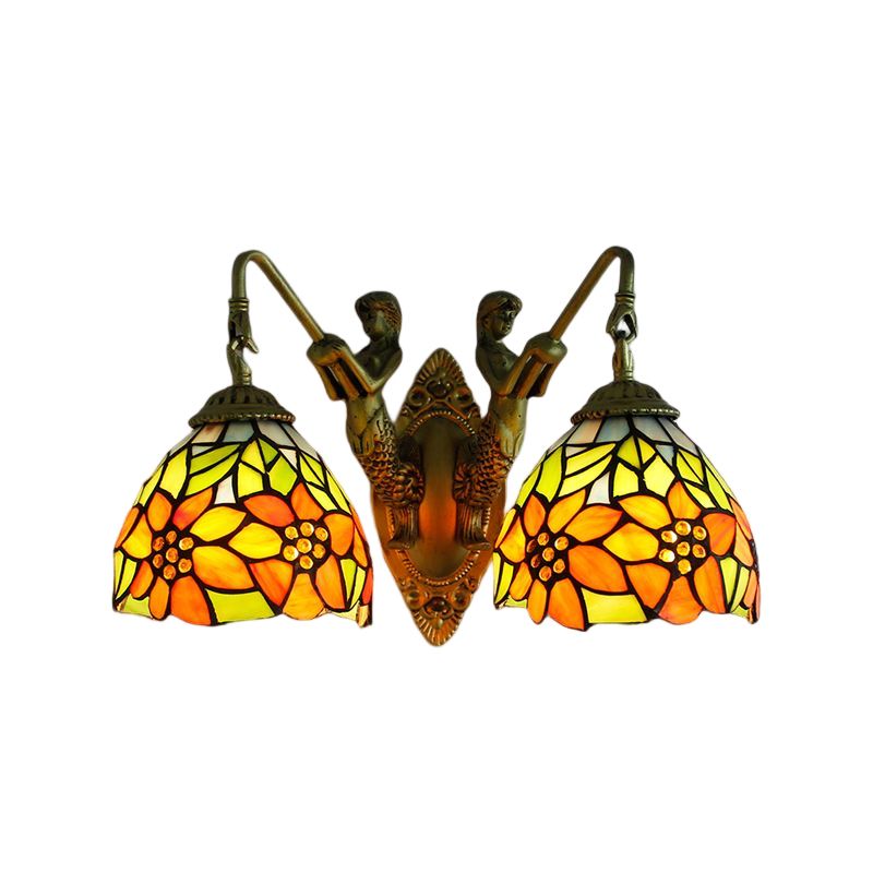 Tiffany Glass Vanity Light Simple Wall Light Sconce for Washroom