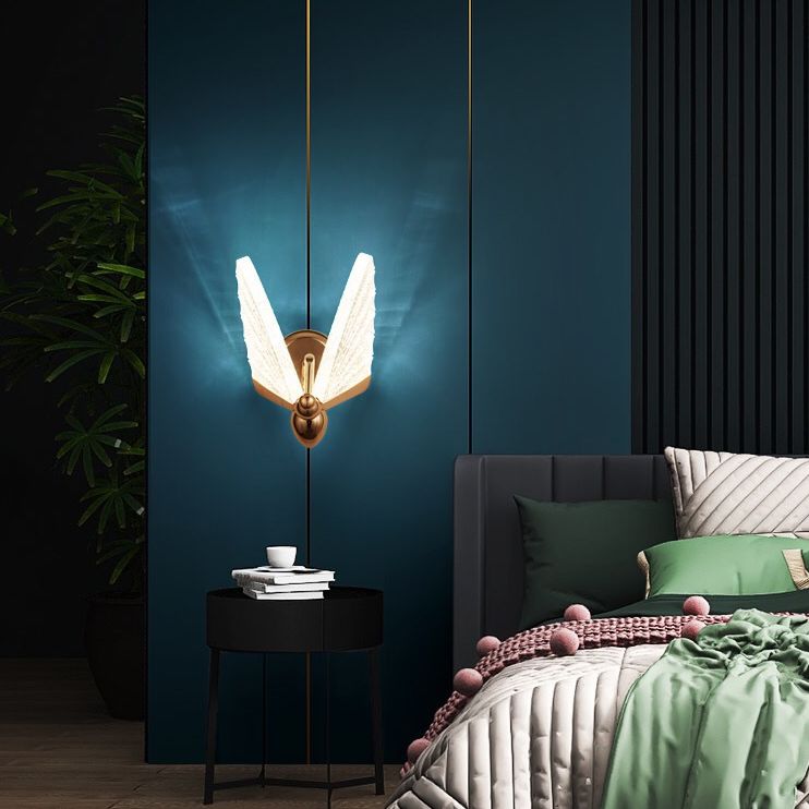 Kreative Schmetterlingswandmontage LED -LED -Acrylwandleuchte für Bett