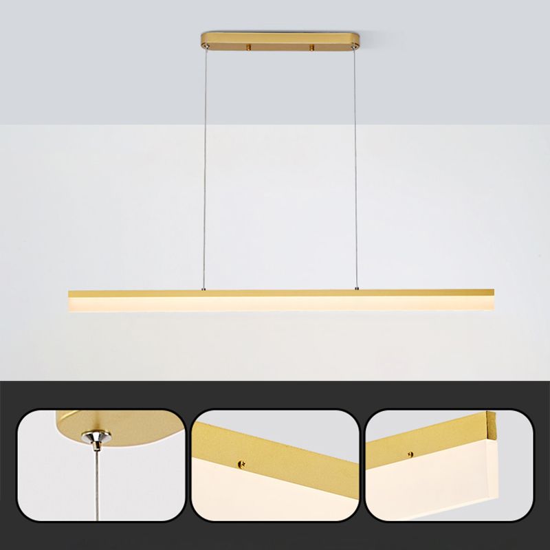 Lumière de l'île contemporaine Métal linéaire 1 Light Plafond île Light pour la cuisine