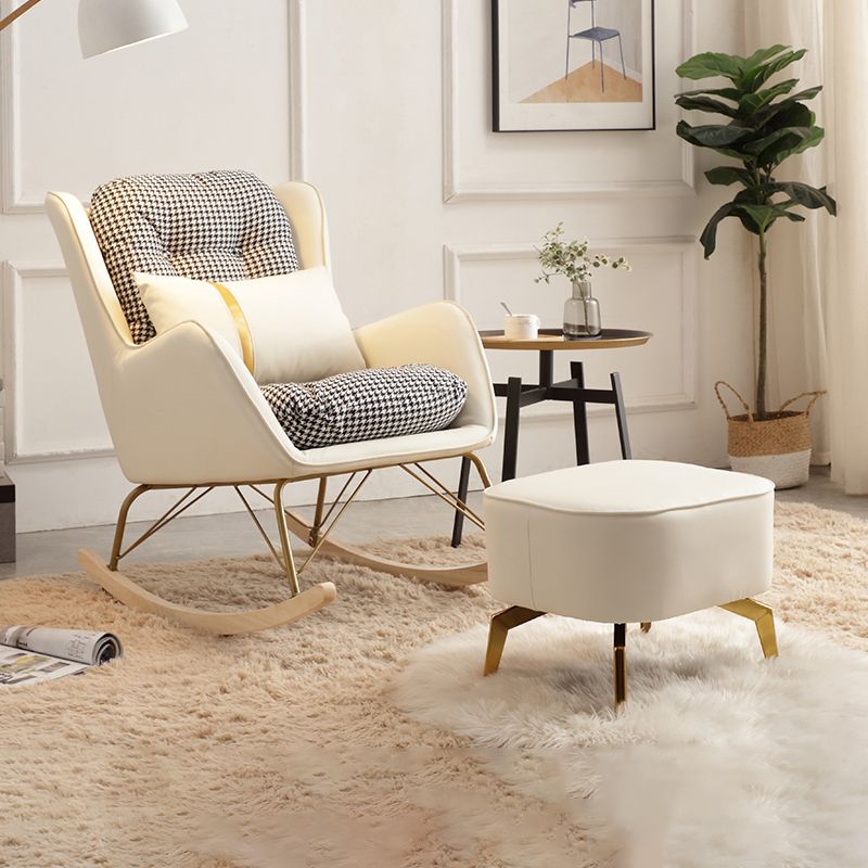 Single Sofa Rocking Chair Indoor Living Room Rocking Chair with Ottoman