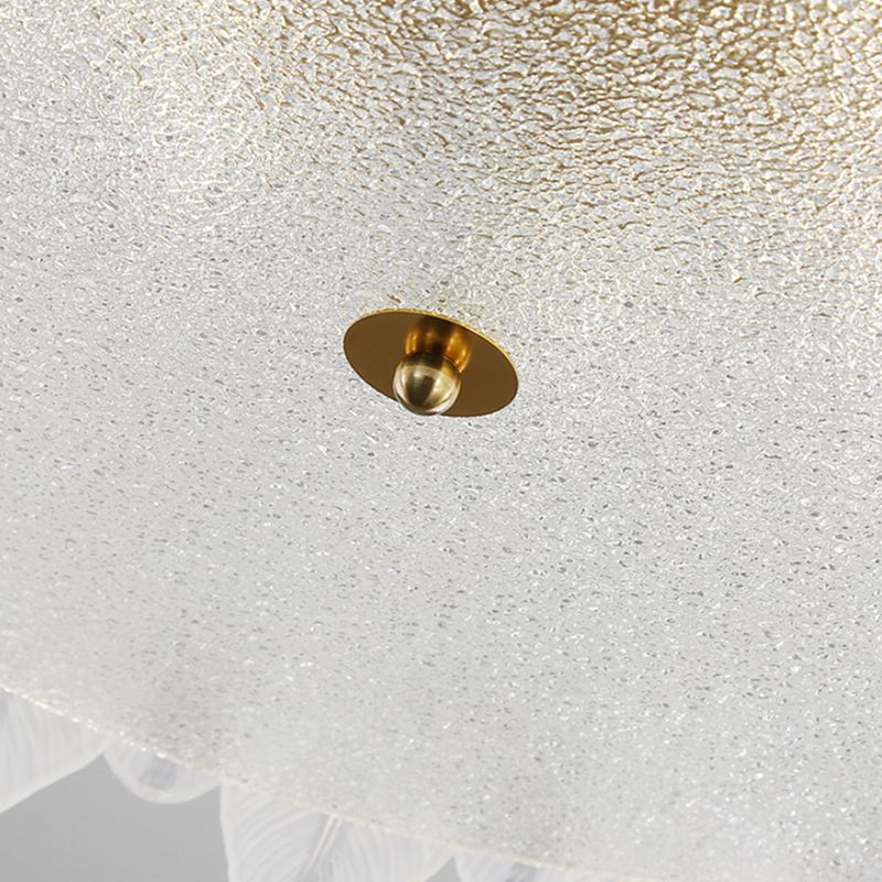 Modern Glass Ceiling Lamp Geometric Flush Mount Light Fixture for Bedroom