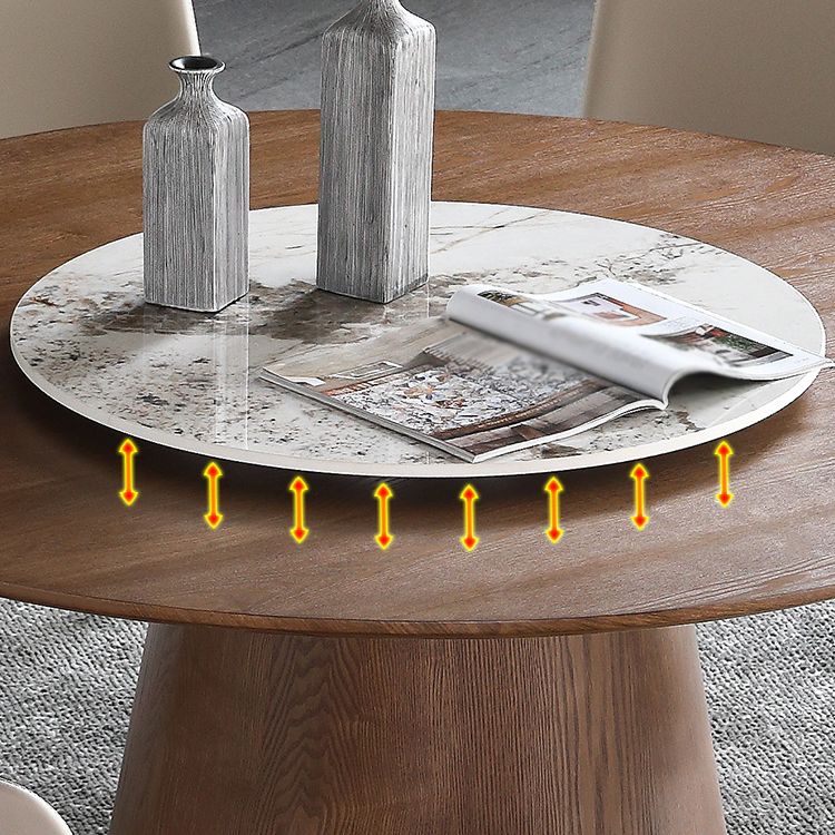 Modern Style 1/4/5/7 Pieces Dining Sintered Stone Dining Table Set with Wooden Legs