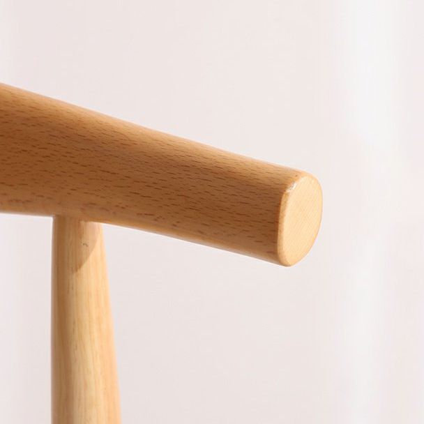 Silla lateral escandinava para el hogar, silla de comedor tapizada de madera con respaldo abierto