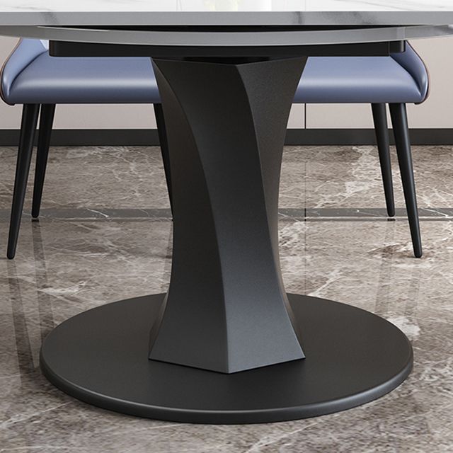 Eenvoud Ronde Eetkamertafel Gesinterde stenen tafel met zwarte voetstuk