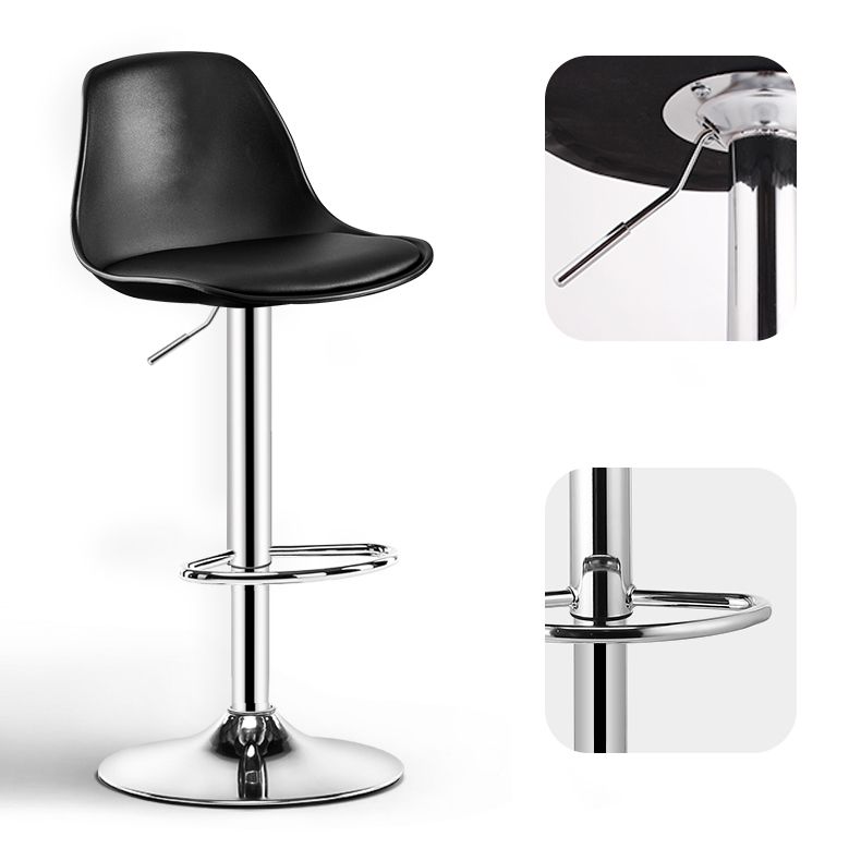 Contemporary Plastic Home Counter Stool Matte Finish Footrest Barstool