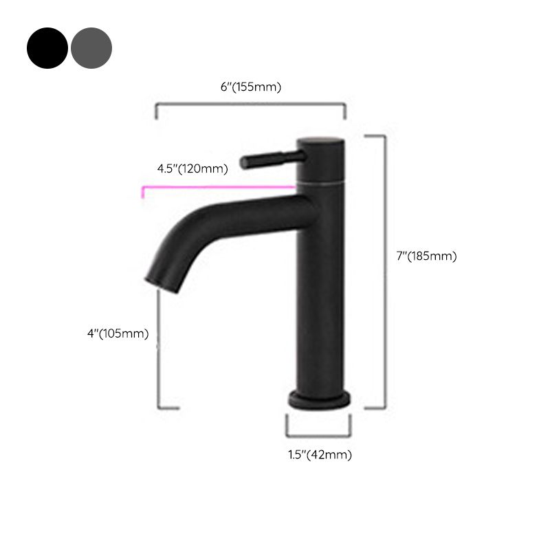 Circular Bathroom Faucet Modern Style Black Sink Faucet with Stainless Steel