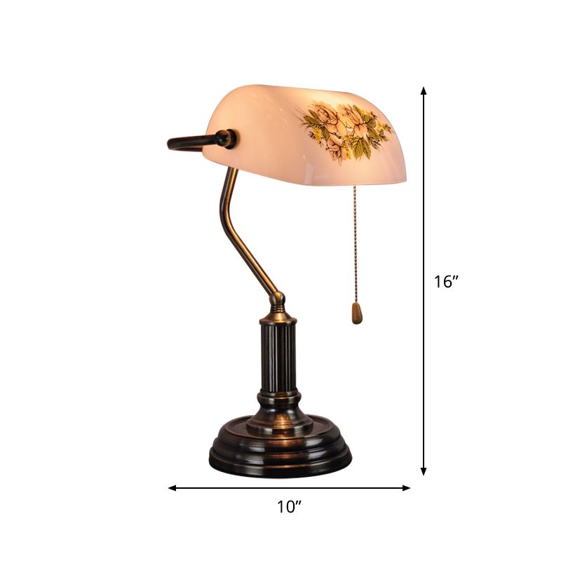 Lampada da notte a mezzo cilindro in vetro modellato Illuminazione da tavolo da soggiorno vintage a 1 testa in ottone con catenella