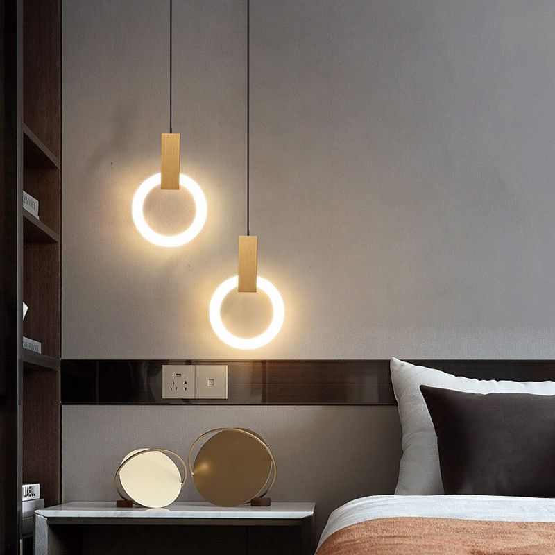 Circle Modern Hanging Light Kit Acrylic LED Pendant Light for Dining Room