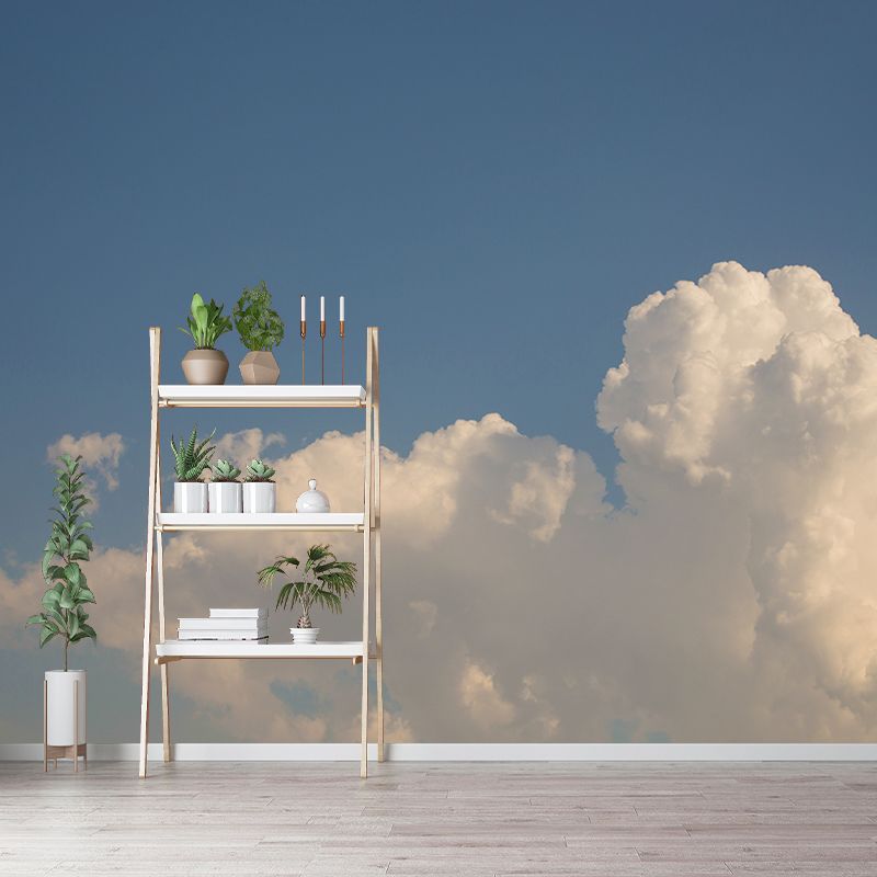 Cloudy Clear Sky Mural Wallpaper for Living Room Bathroom Home Decor, Waterproofing