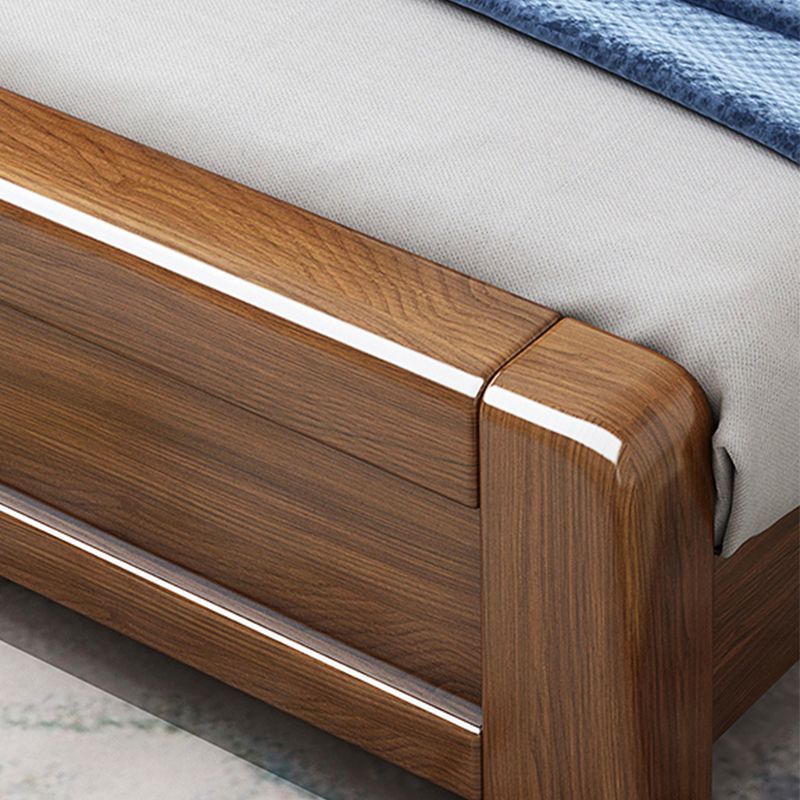 Brown Standard Bed with Storage Mid-Century Modern 43.30" High Bed