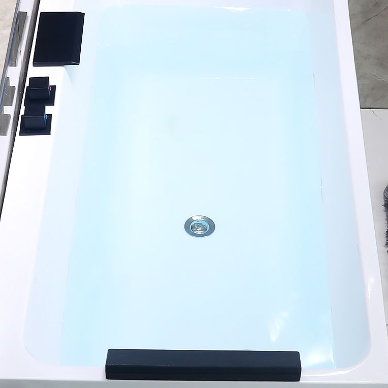 Modern Rectangular Drop in Bathtub Acrylic Soaking White Bath