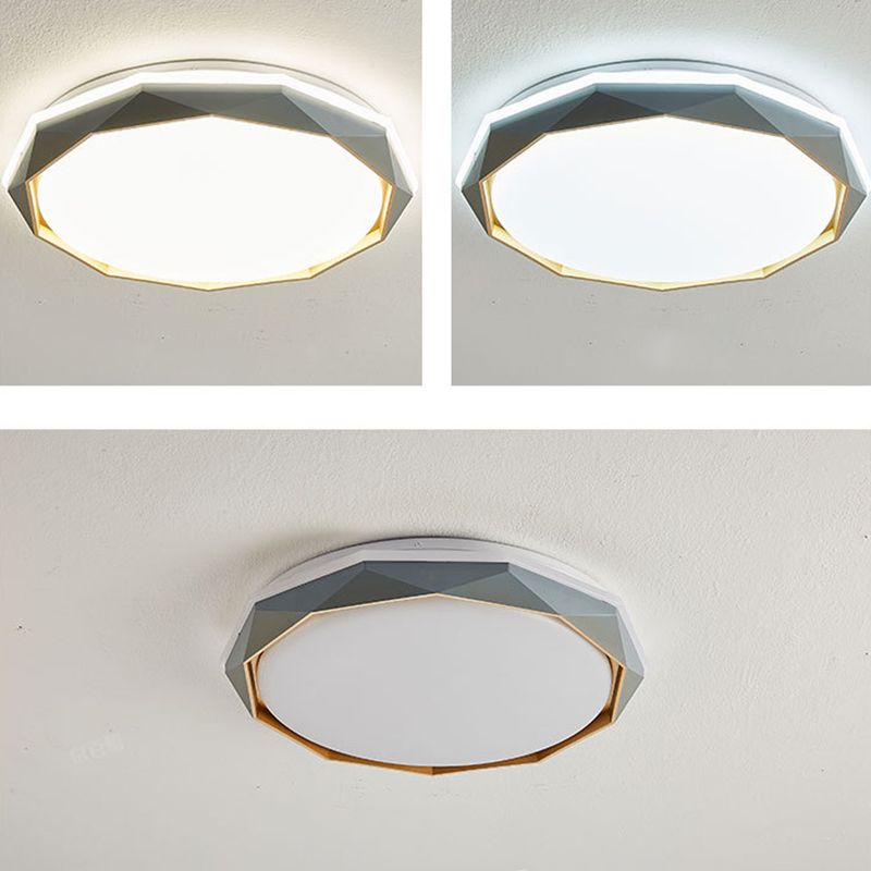 Geometric Flush Mount Fixture Contemporary Metal 2 Lights Flush Light