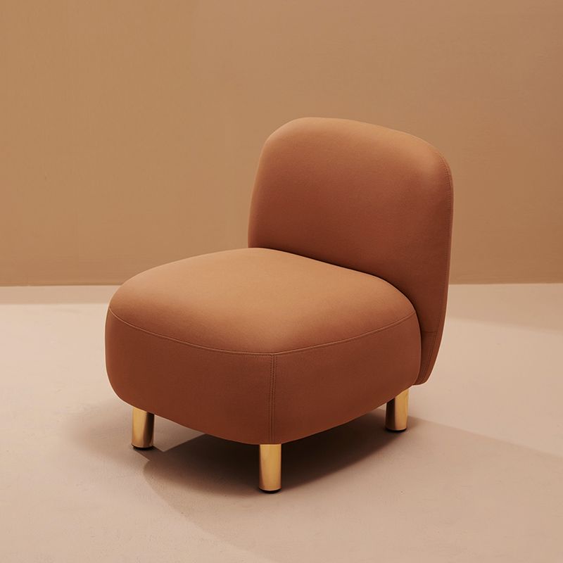 Contemporary Tight Back Slipper Chair with 4 Metal Legs in Faux Leather