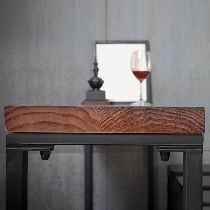 Industrial Bar Table Solid Wood Rectangle Pub Table for Outdoor Breakroom