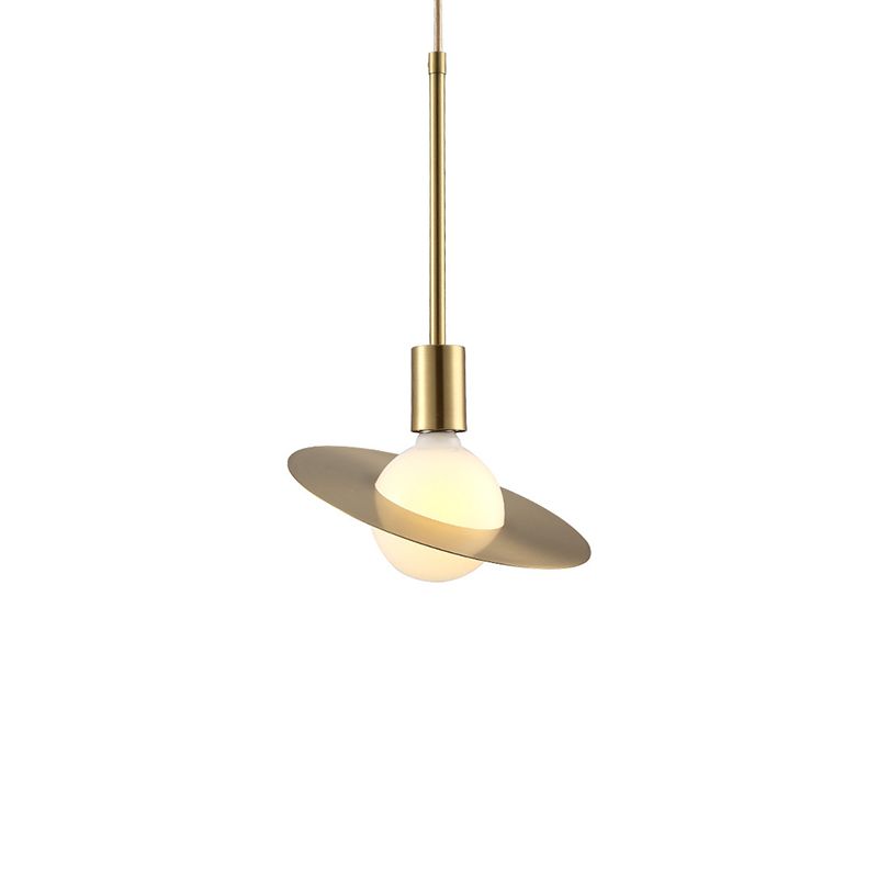 Metal Planet Pendant Light Kit Minimalist Style Pendant Lighting Fixture in Coppery