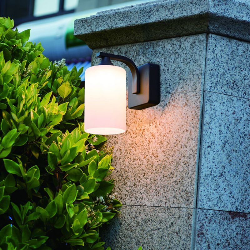 Cylinder Wall Mount Lamp 1-Light Vintage Black Wall Lighting Fixture for Bedroom