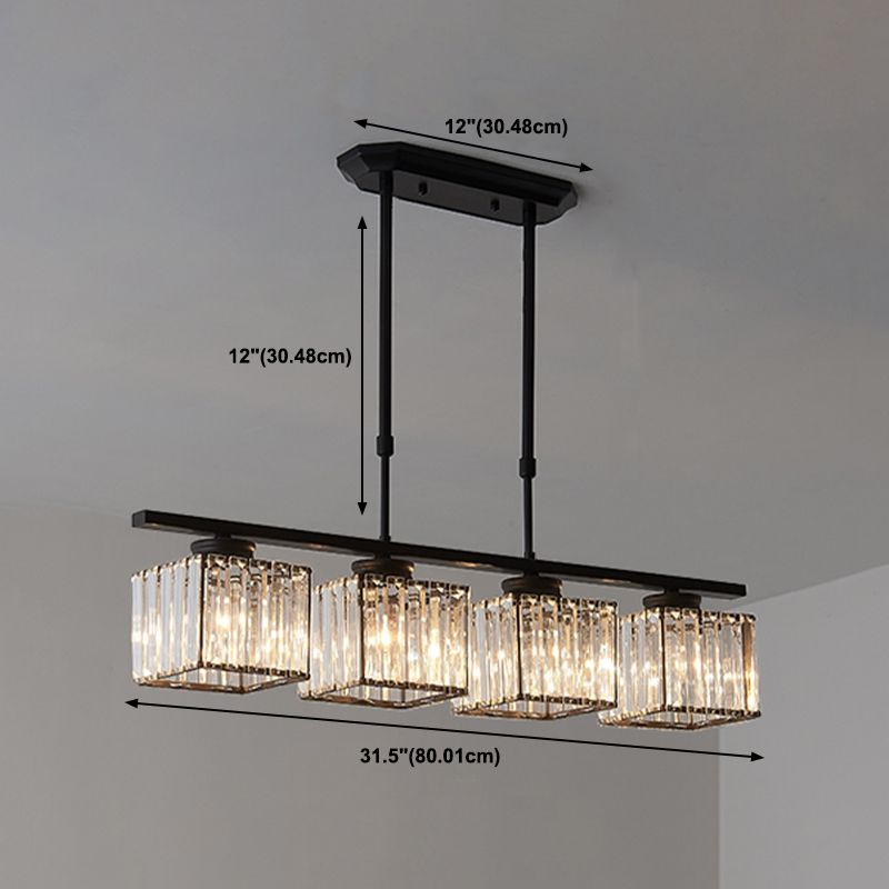 Light Luxury Style Hanging Lamp Geometry Shape Island Light Fixture for Dining Table