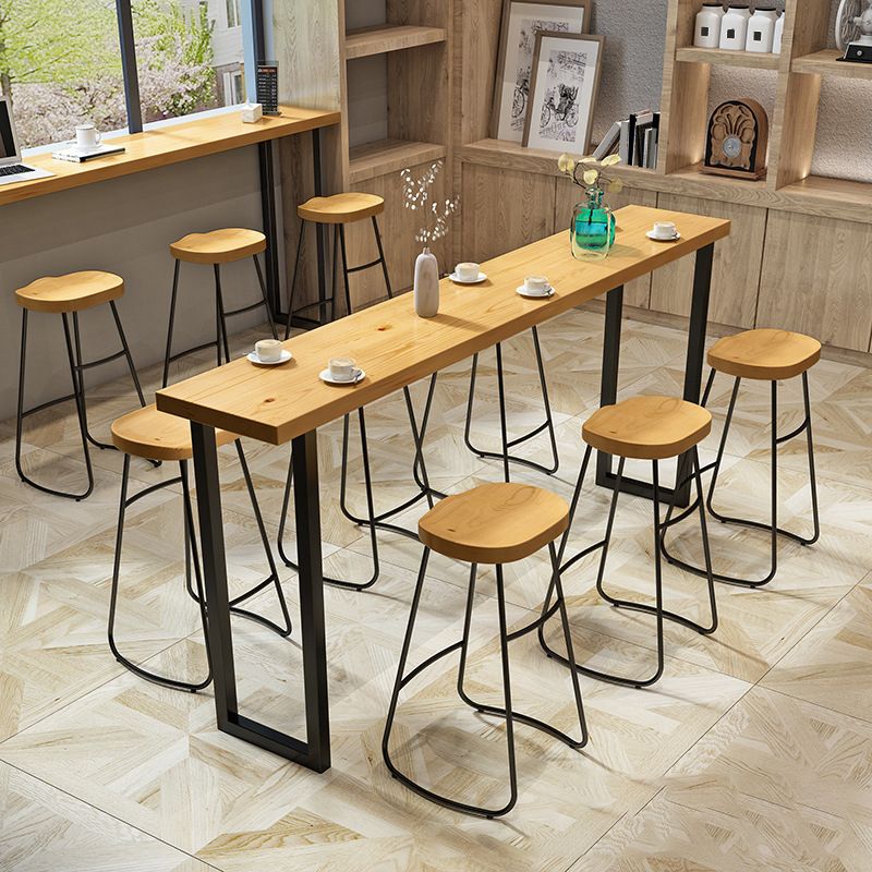 Contemporary Dining Stools Backless Bar Stools with Footrest
