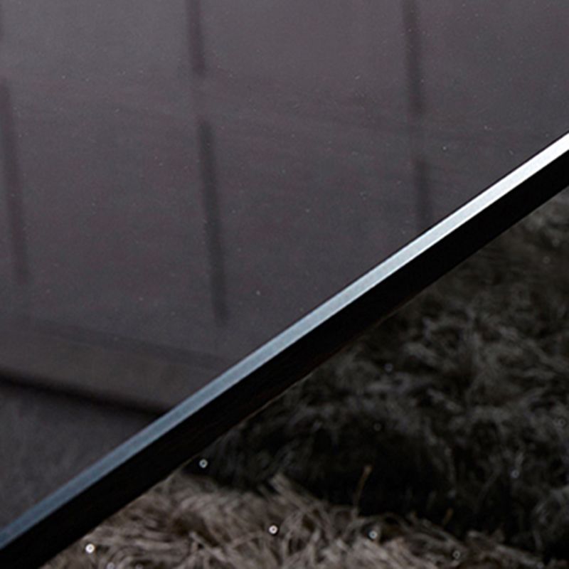 Sled Single Coffee Table Glass Modern Black/White Open Shelf Cocktail Table