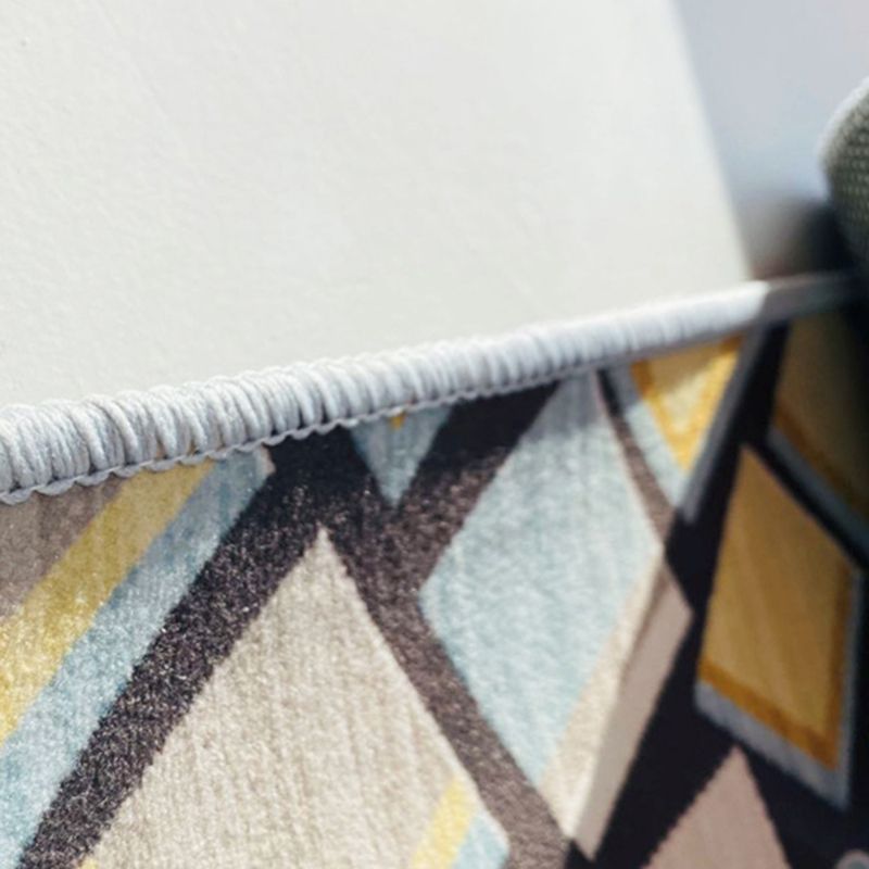 Geometric Polyester Indoor Rug Modern Patchwork Area Rug Polyester Carpet for Living Room