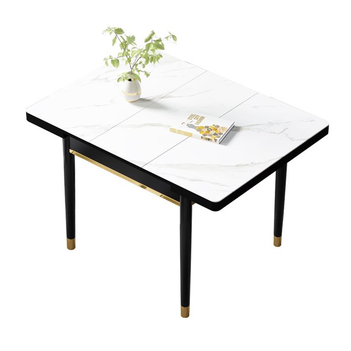 Industrial Style Stone 31.5''Dining Table Square 4 Legs Table for Dining Room