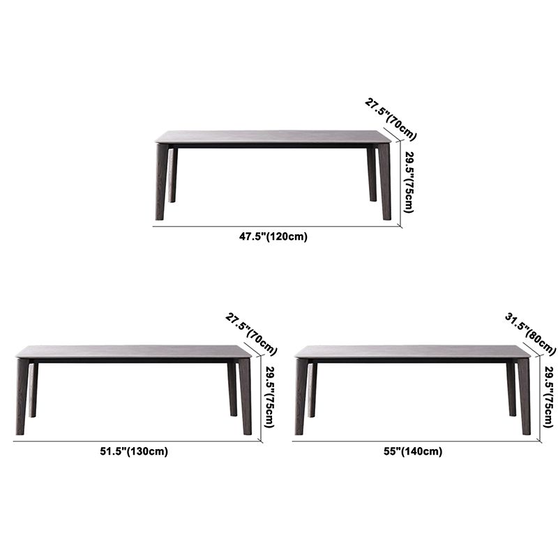 Rectangle Dining Table Simple Dinner Room Simple Table with 4 Wood Legs Base