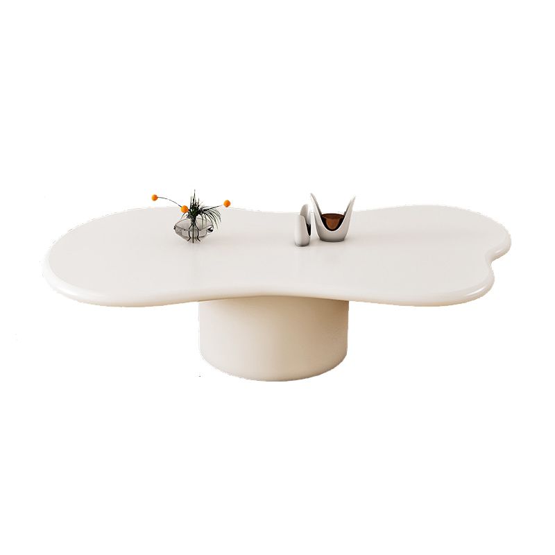Scandinavian Free Form Coffee Table with Pedestal Base in Solid Wood
